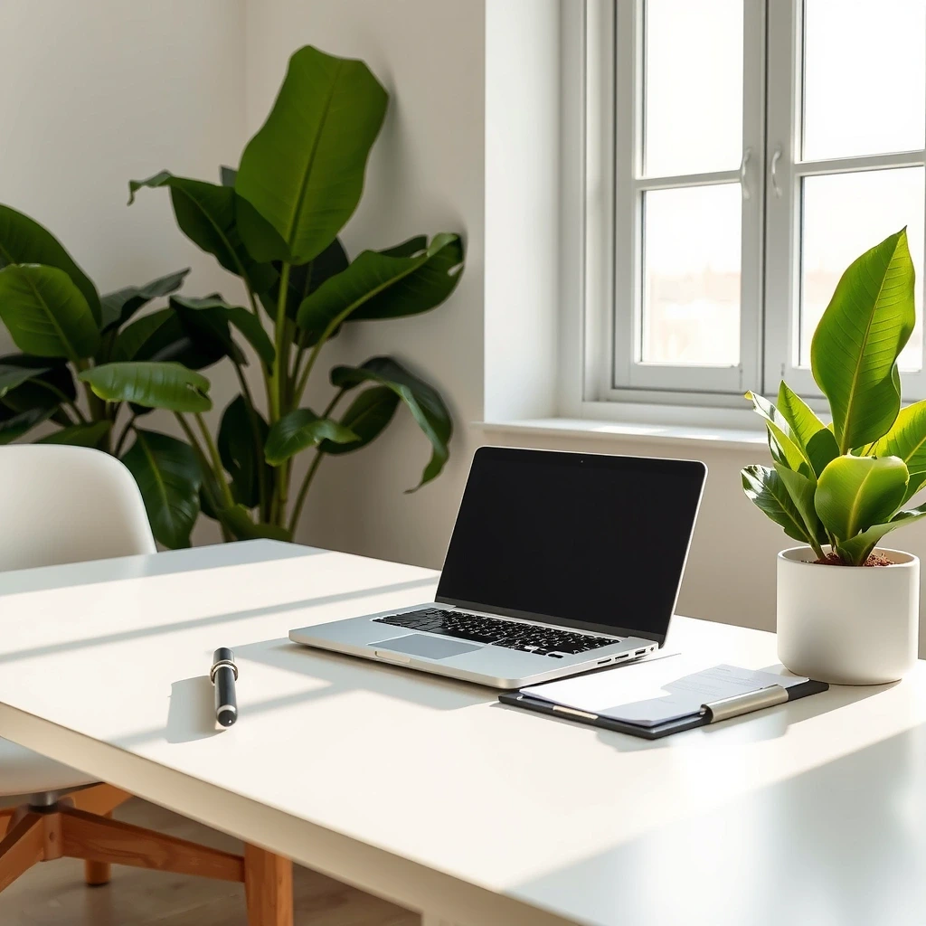 Clean professional workspace representing digital transparency