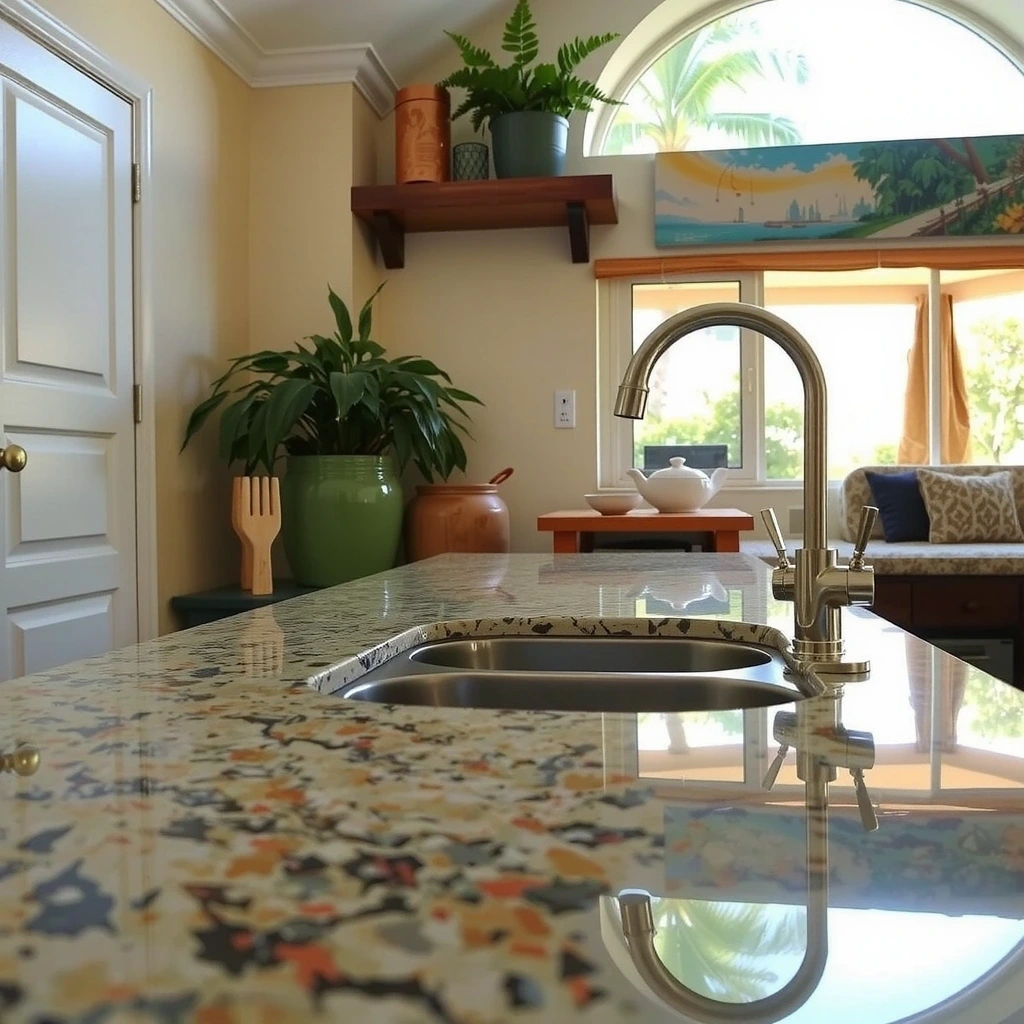 After cleaning: spotless kitchen